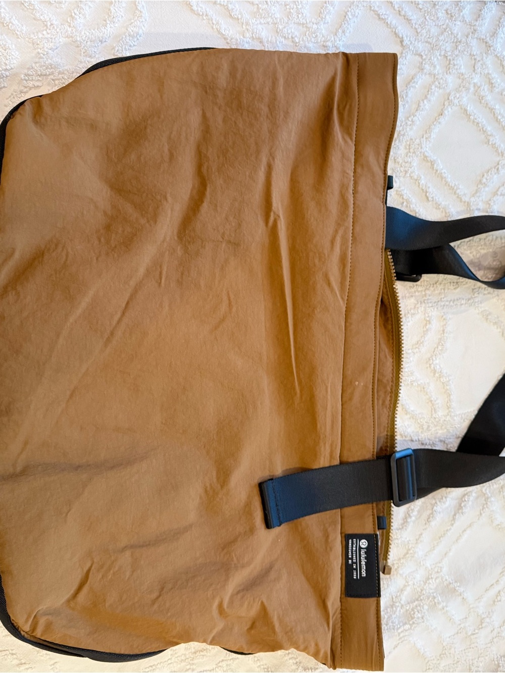 lululemon athletica Brown Messenger Bag with Black Strap